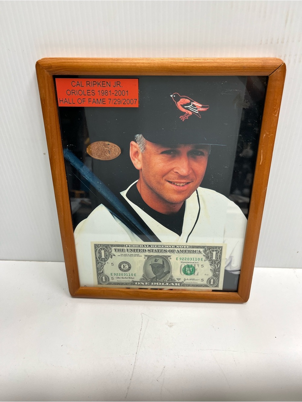 Cal Ripken Jr Hall Of Fame Collectors Print Coin and Dollar